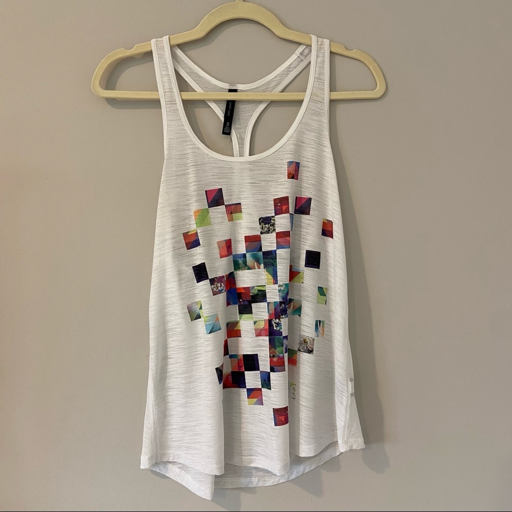 Pixel Heart White Tank Top